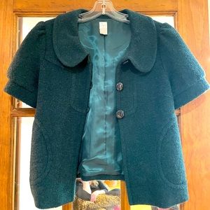 Aqua evening short-leaved jacket. Never worn. In great condition. Size Small.
